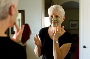 Woman Using Clay Mask